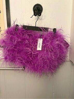 Nasty Gal Purple Feathered Crop Top